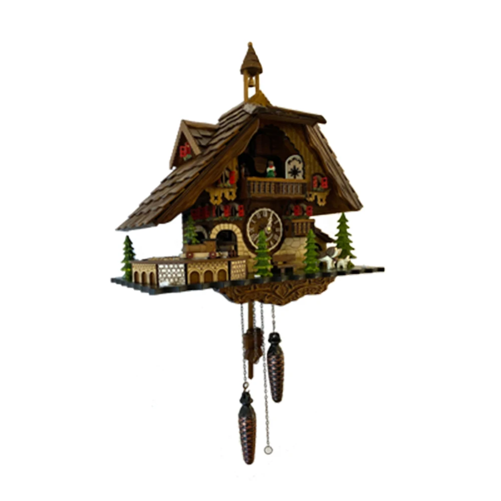 Wholesale Made In Germany Handmade Black Forest House Cuckoo Clock With Moving Train, With Music