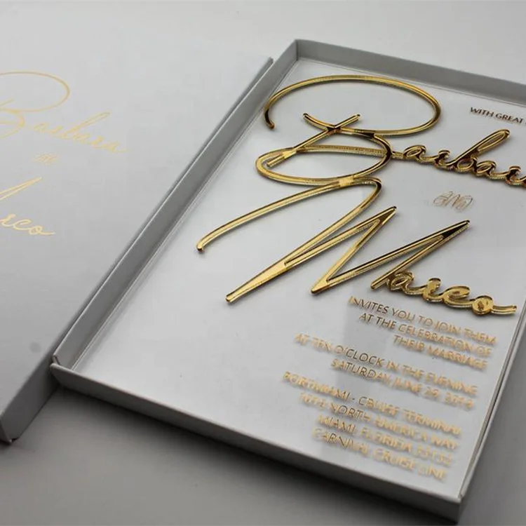 Wholesale Luxury Clear Acrylic Wedding Supplies Invitations Card