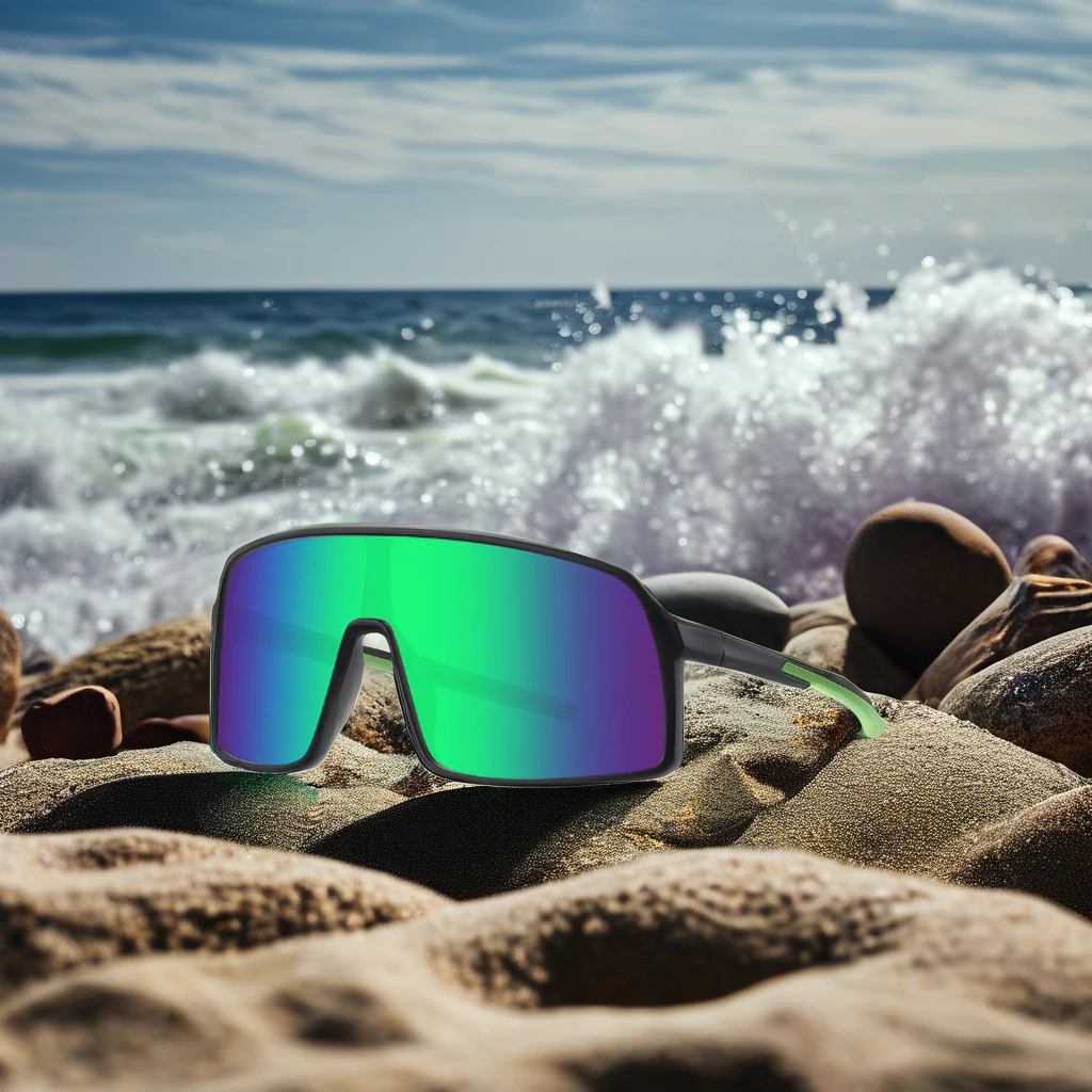 Wholesale TR90 Big Frame Sunglasses Unisex Adults New Trendy UV400 Protection Polarizing Sports Sunglasses Black Gold