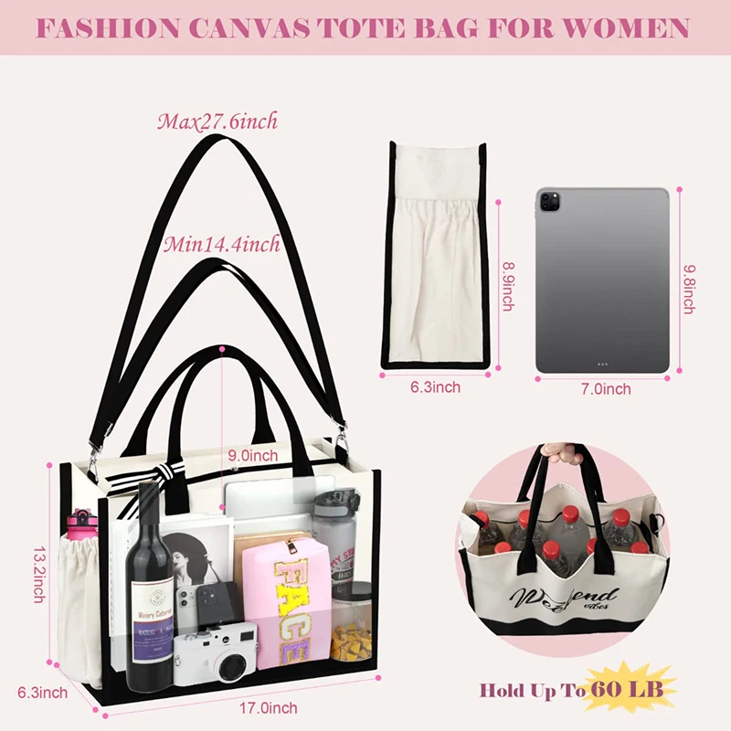 School Mother Day Teacher Gifts Custom Large Capacity Canvas Shoulder Bags Beach Shopping Tote Bag