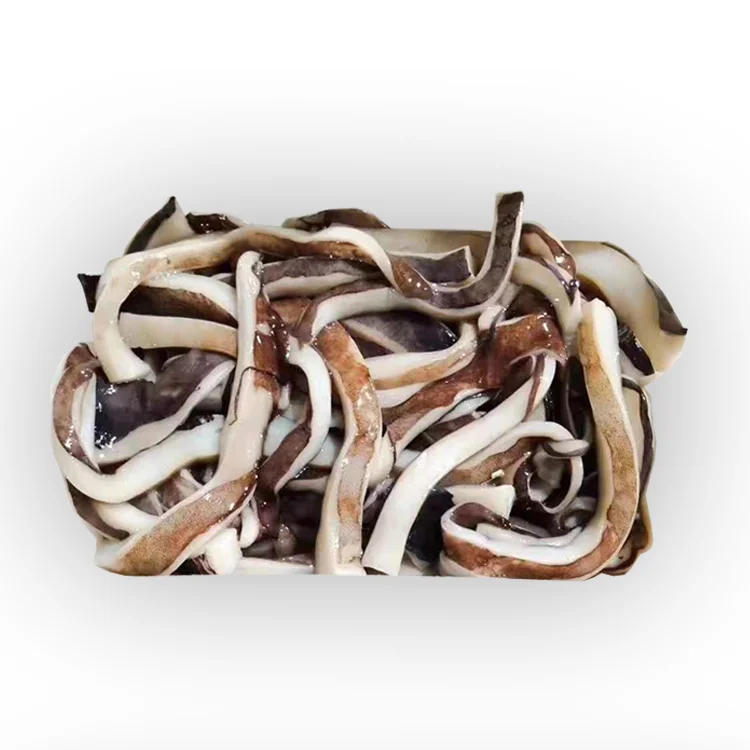 Frozen  Squid Strips With Skin BQF Raw Squid For Retail Wholesale Squid