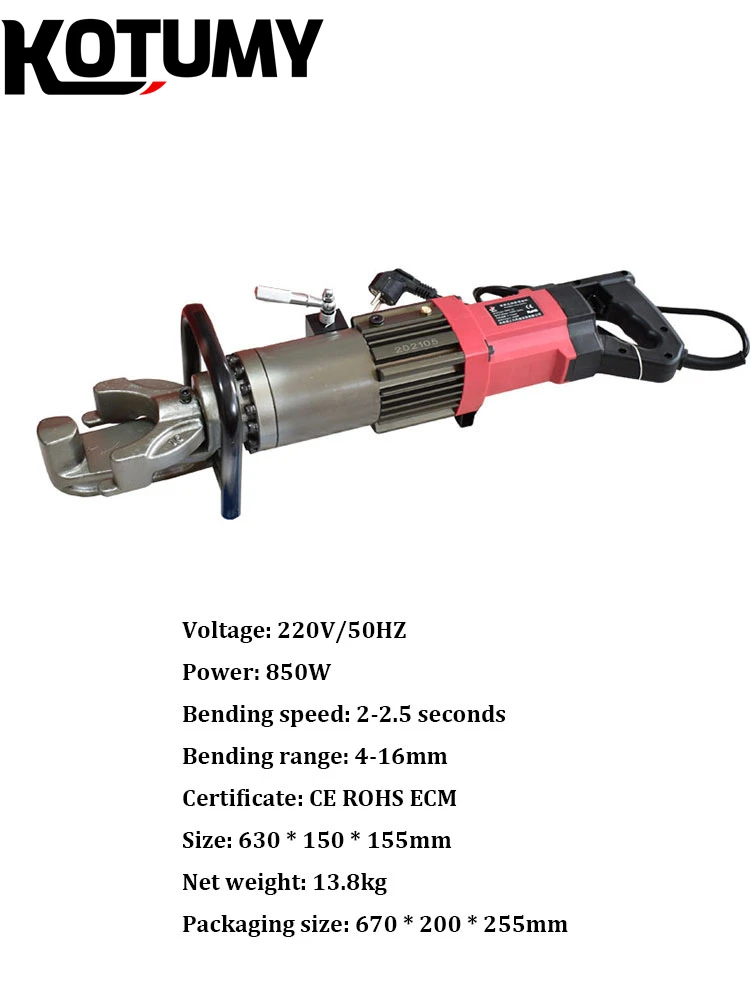 Electric Hydraulic Rebar Bender New Steel Bending Machine with Motor Core Component for Carbon Steel Processed Pipe Raw Material