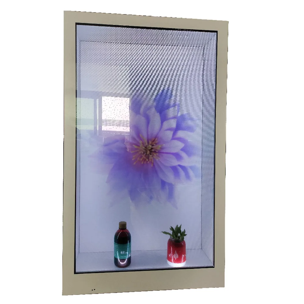Transparent LCD Display Holographic Showcase 3D effect touch screen Smart digital signage advertising lcd display