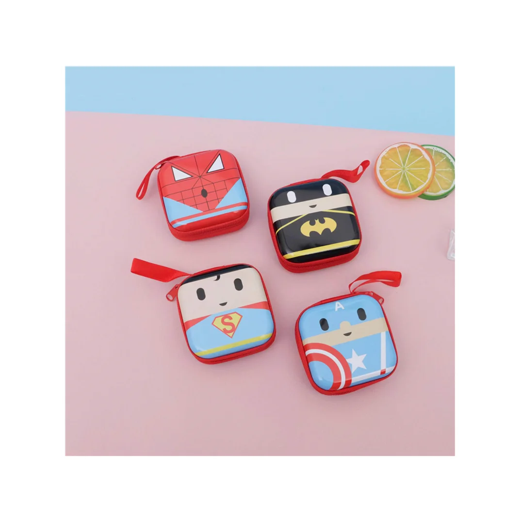 OEM настраиваемый Мини милый мультяшный квадратный жестяной контейнер для наушников Детский кошелек для монет коробка для хранения