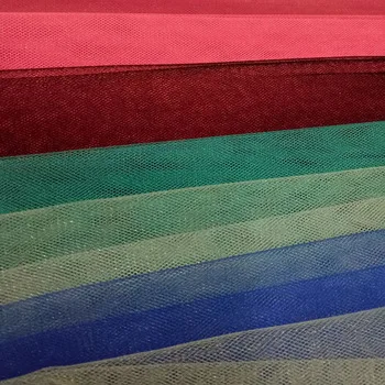 fancy color beautiful wholesale fabrics with glitter 100%  nylon tulle rolls fabric for tutus