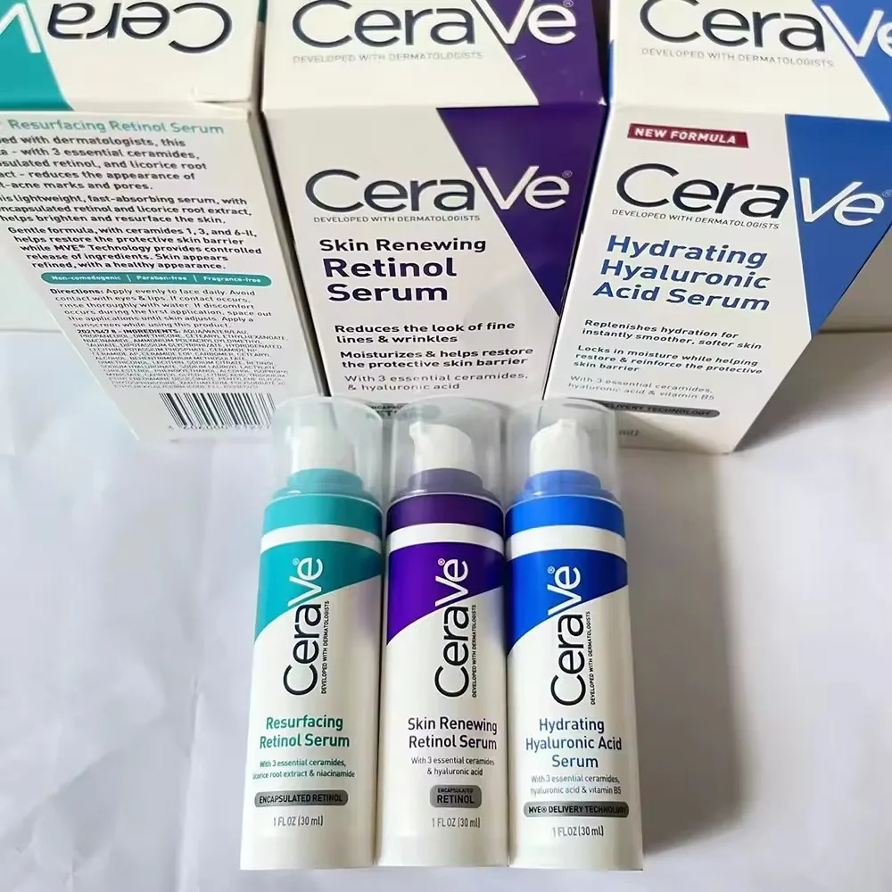 Ceraves 30ML Anti Aging Hydrating Hyaluronic Serum Acid Resurfacing Retinol Skin Renewing Retinol Serum