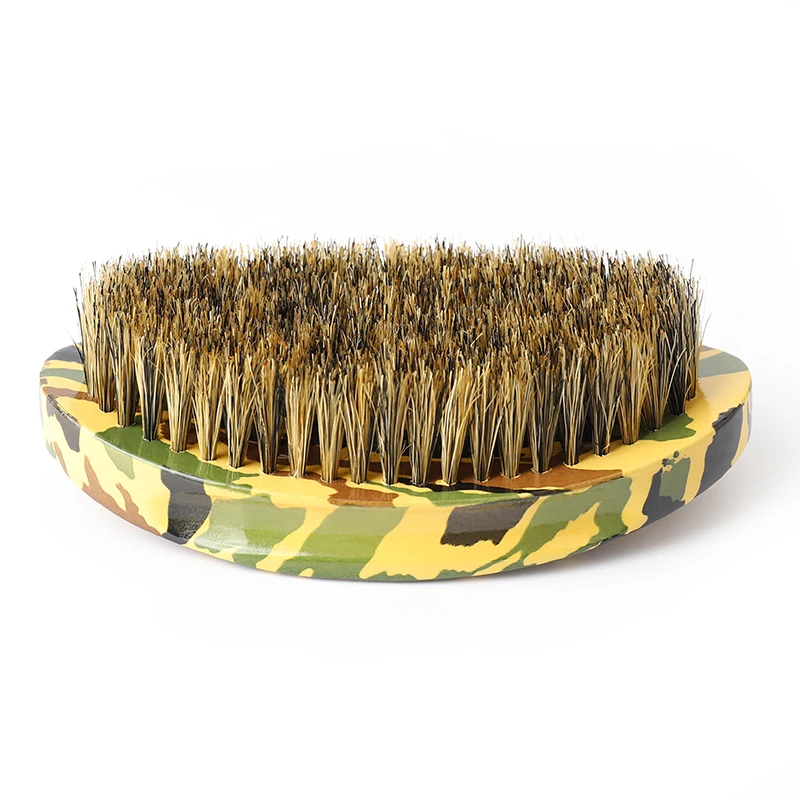 Mix Boar Bristle Palm Brush Beech Wood Beard Brush Curved Wave Brush