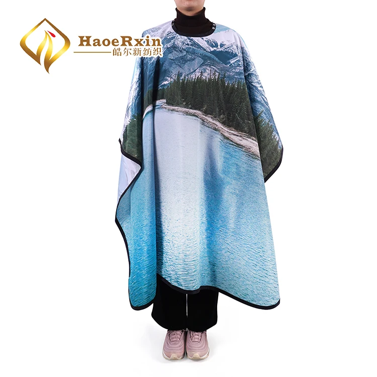 
China manufacturer eco friendly professional polyester haircut cute barber cutting cape 