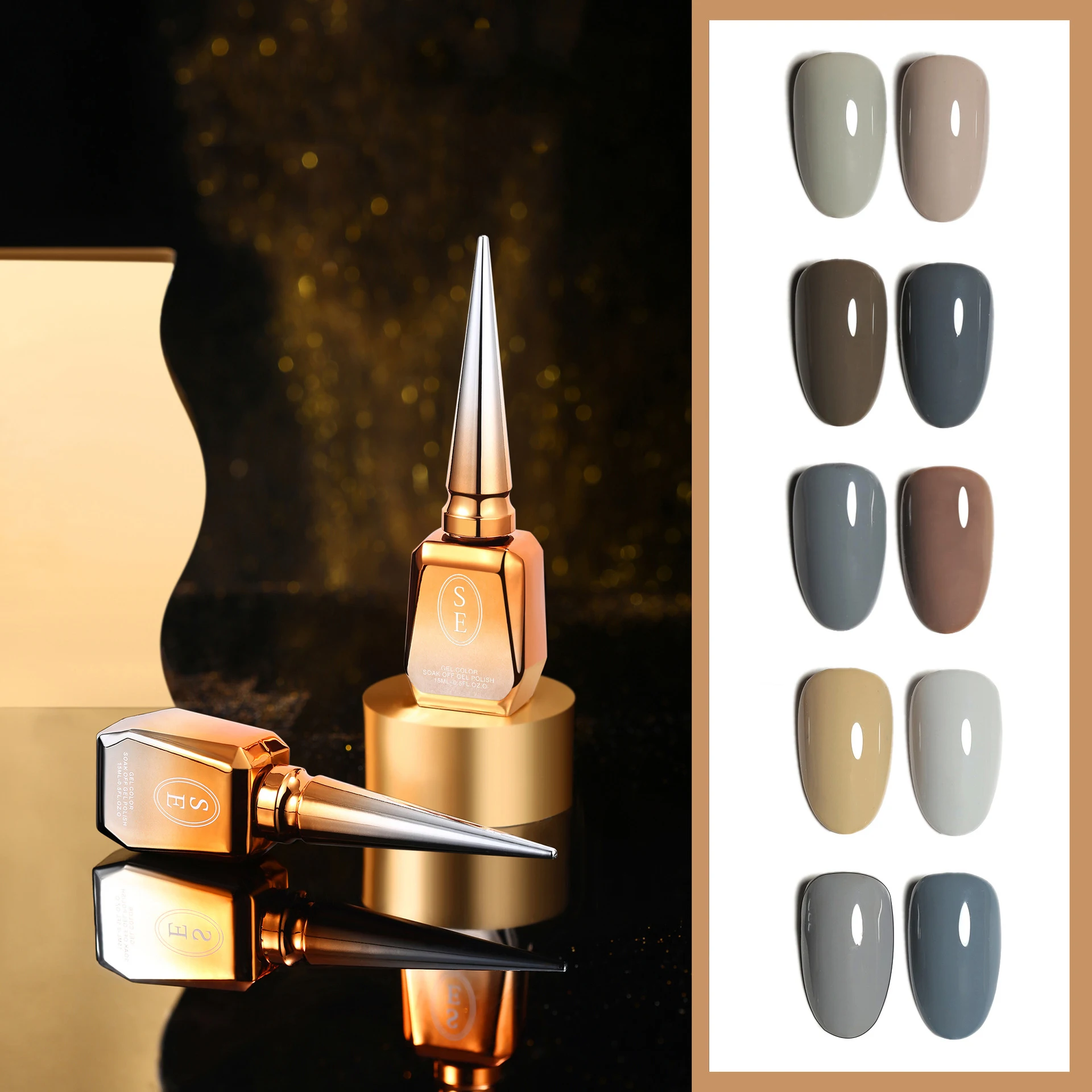 Nail Gel Polish Grey Color Gel Polish Kit UV LED Soak Off Nail Polish Home DIY Manicure Nail Saloon Varnish Tempered Top