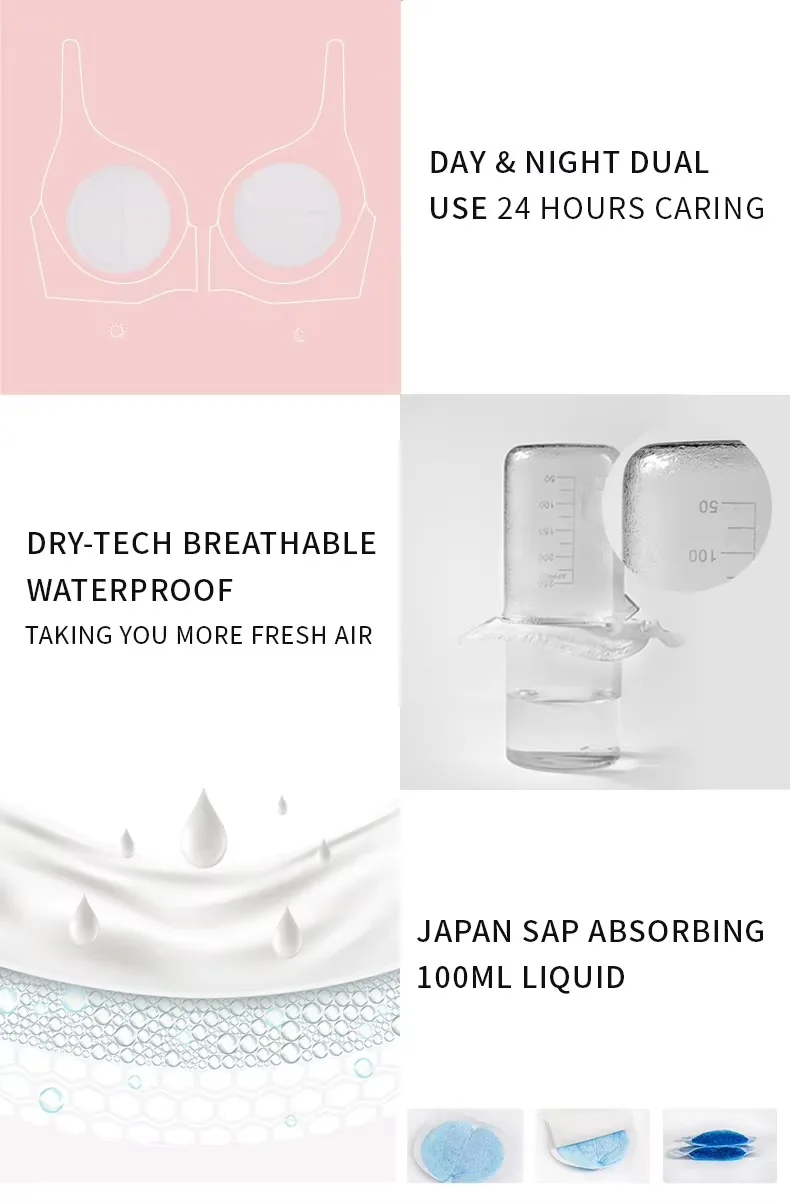 100pcs per Bag Disposable Breastfeeding Pads Super soft Non-woven Breast care Breathable Ultra thin Nursing Breast Feeding Pad