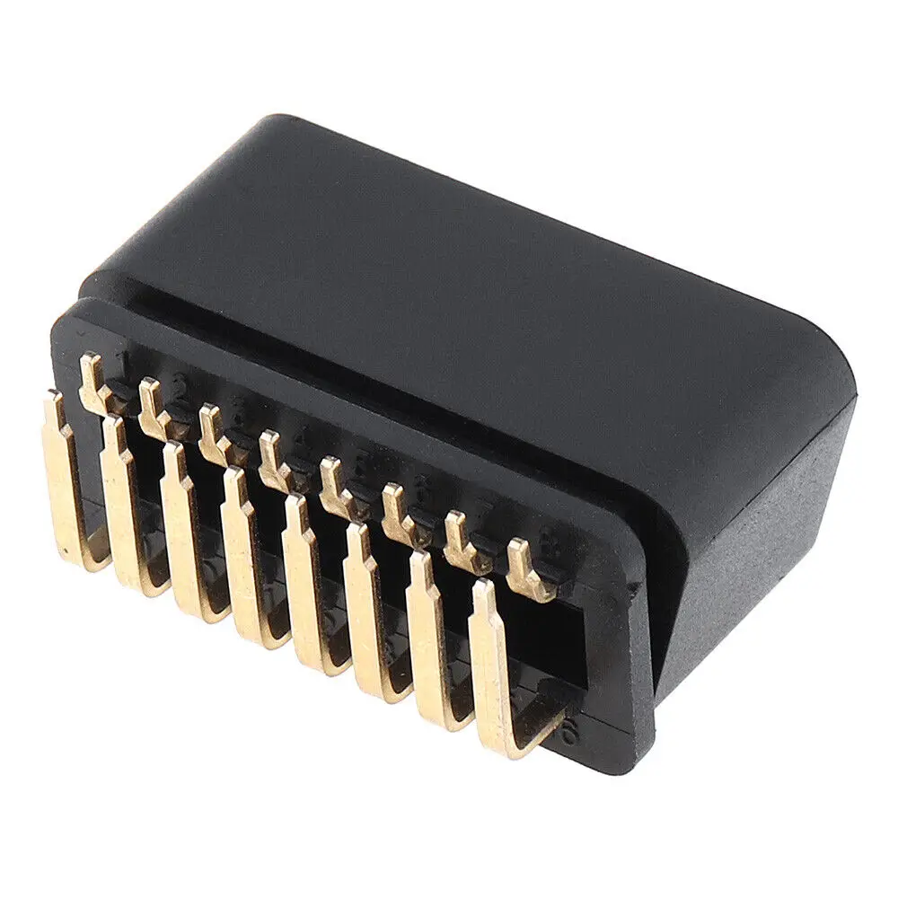 Gold-Plated 90-Degree OBD2 16 Pin Male Connector 12V J1962M OBD Plug Shell