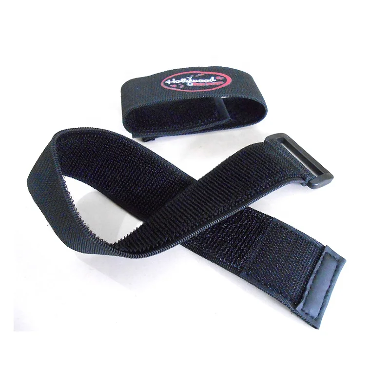 Wholesale Customization Knitted Elastic Hook And Loop Strap Buckle Black Elastic Fastener Strap Hook And Loop Tie Strap
