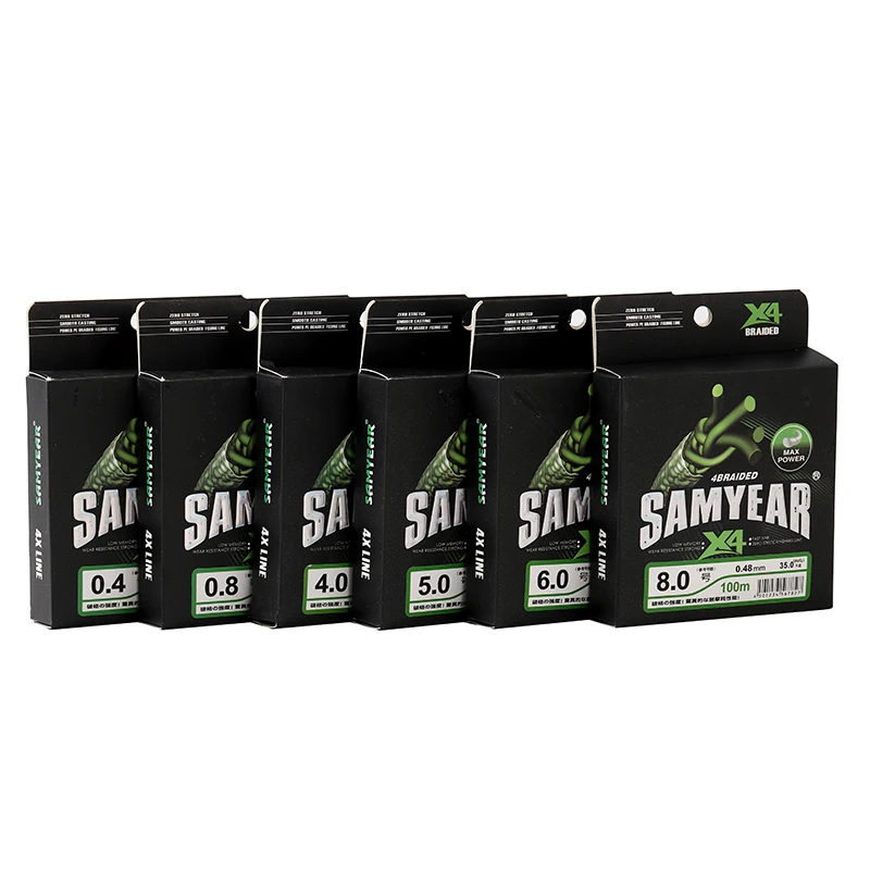 SAMYEAR Factory High Strength 100m 4 Strands Braided Wire Fishing Line 8LB Blue Camo Fishing Line