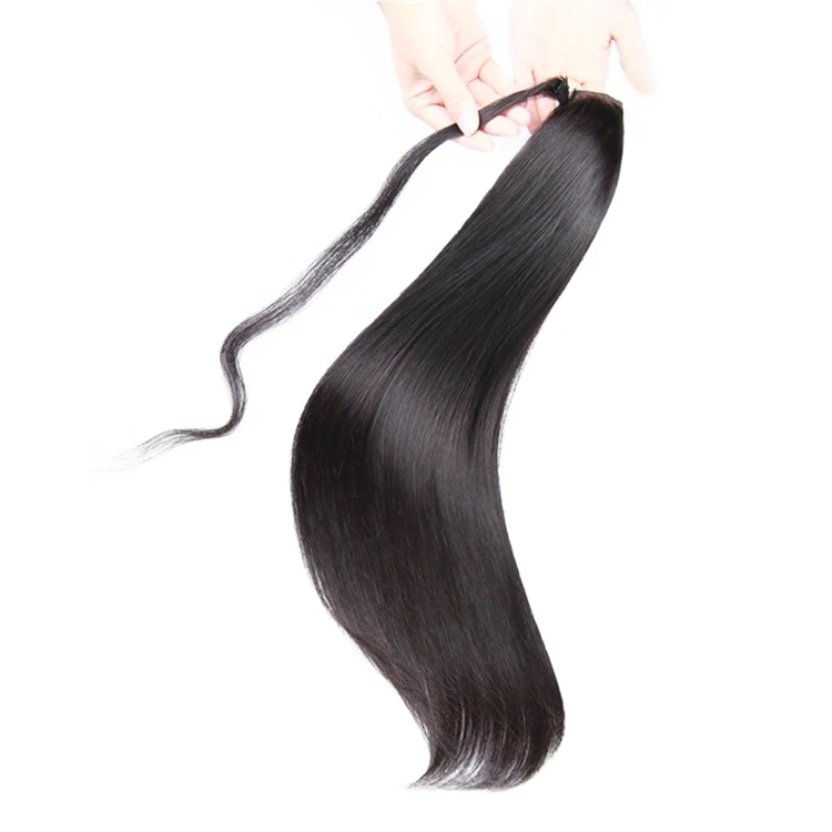 Wholesale Drawstring Ponytail Extensions,Brazilian Long Human Hair Ponytail,Silky Straight Virgin Hair Ponytails For Black Women