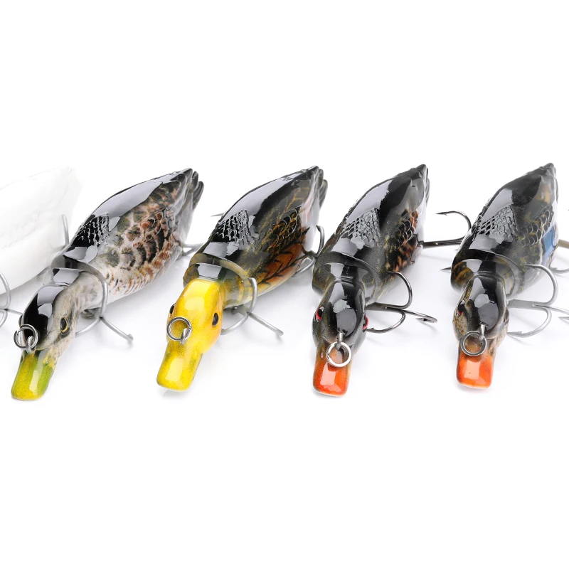 Прямая продажа с завода плавающие Двойные шарнирные приманки topwater объемная утка глазами большие рыболовные для окуня/щуки/мускусного цвета