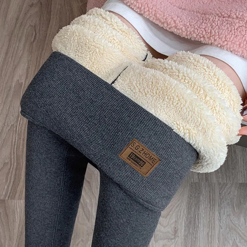 Winter Thicken 380g Cashmere High Waist Warm Women Tights Fashion Slim Fuzzy Warm Women Leggings