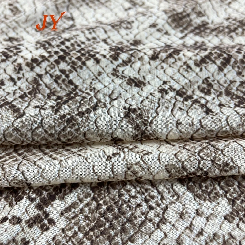 WF081 Wholesale custom digital print cheap  snakeskin Print Silk Chiffon Fabric SMALL MOQ