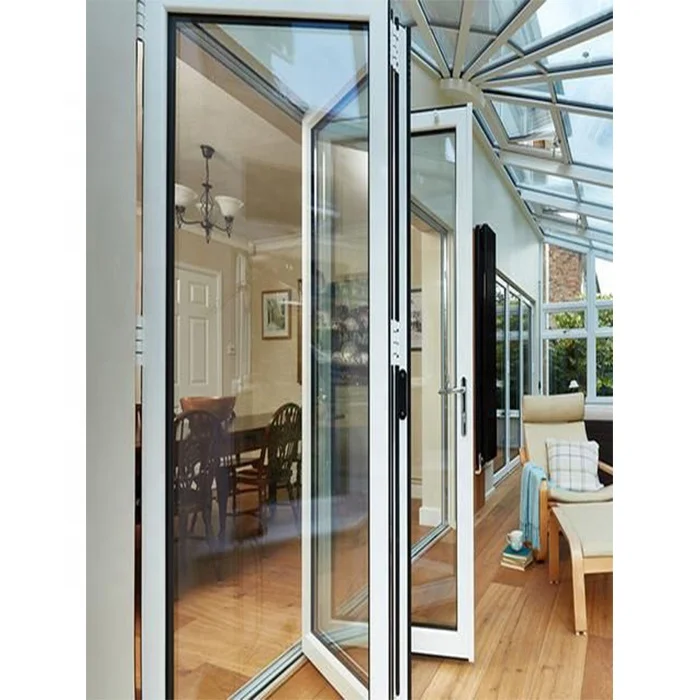Accordion doors folding black exterior bifold exterior glass folding door system with screen