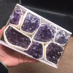 Wholesale Natural Raw Uruguay Amethyst Crystal Cluster Box Mixed Specimen for Gifit Decoration