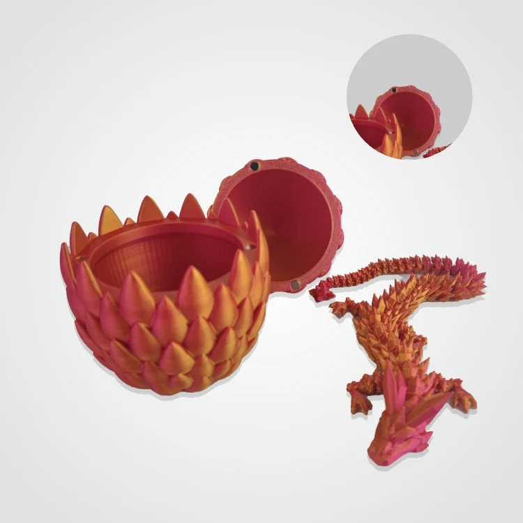 High quality customized multi-color 3D printed Chinese dragon creative ornaments crystal dragon eggs
