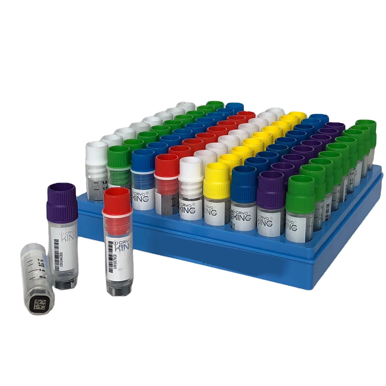 Hot Sale PC Freezer Box With Cryogenic Vials Cryovials in a Freezing Box Cryogenic Storage Box Internal Thread