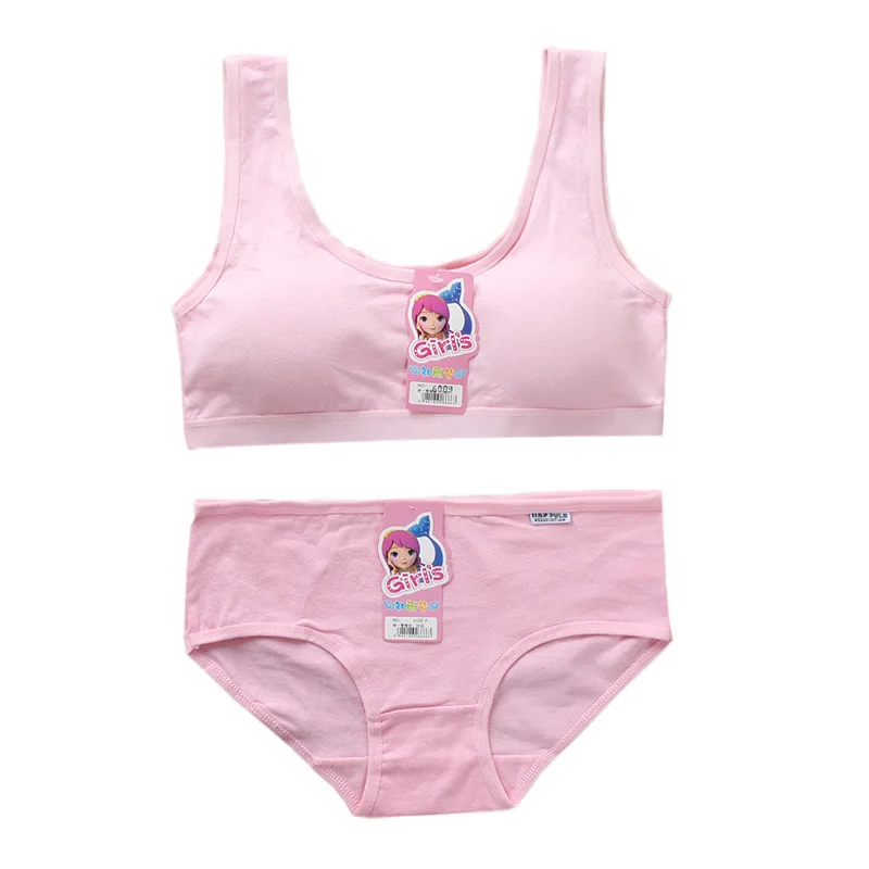 
Pure cotton no steel ring students children vest wrapped chest underwear bra set for girl 