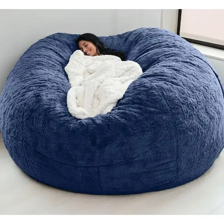 Factory Custom Made Giant Sofa Bean Bag Bed Soft Comfortable Giant Round Circular Sofa Bed