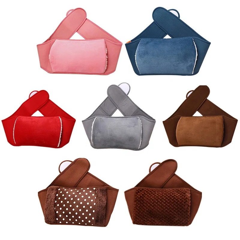 best sell plush hot water bag cover heating pads bag hot water bottle waist belt warm body cheaper cost