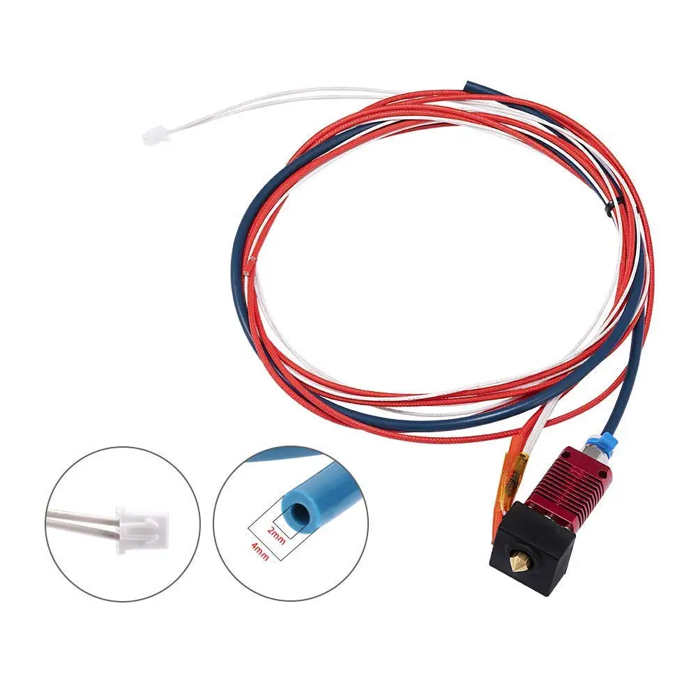 YouQi 3D Assembled Hot end Kit Extruder with Upgrade PTFE Tubing and Silicone Cover