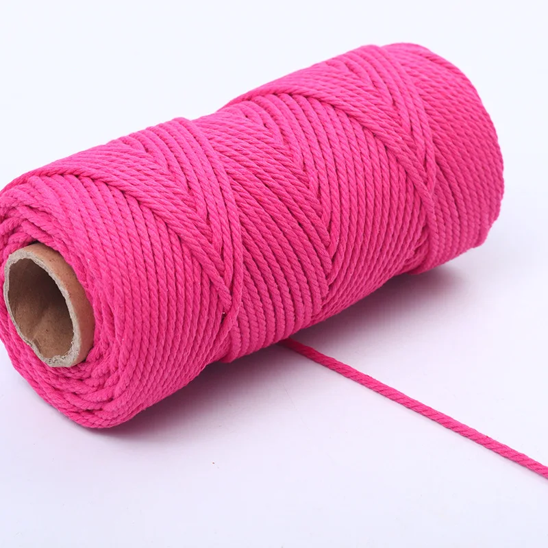  4mm 100m/roll 4ply cotton yarn Sewing Thread Twisted Macrame Cord Artisan String rope DIY Wedding Decor