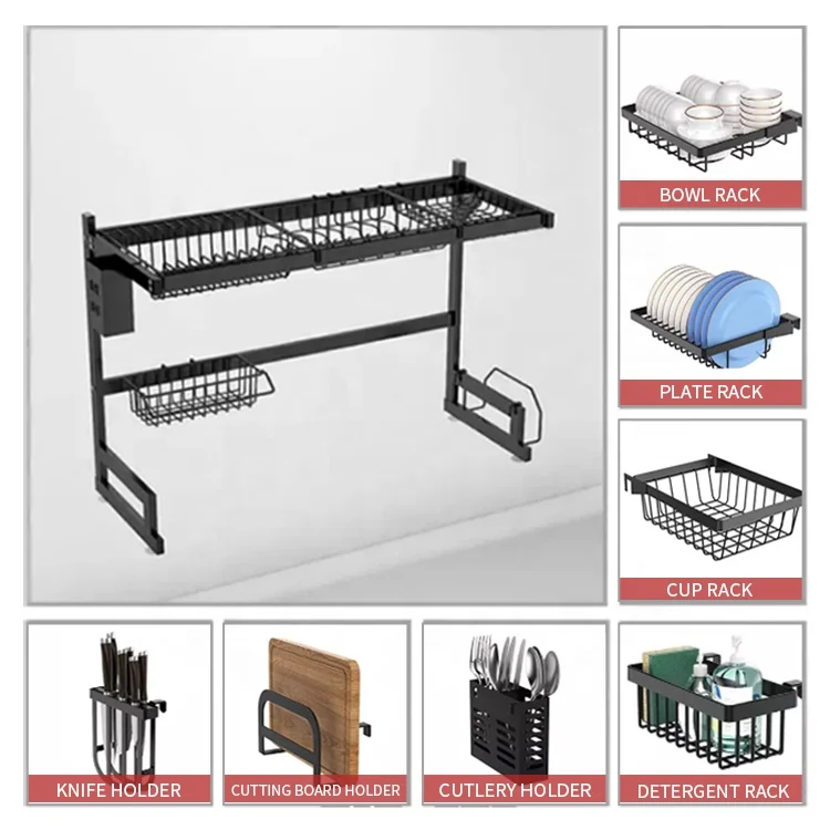 dish rack stainless steel shelf kitchenware storage holder kitchen over the sink dish drain rack