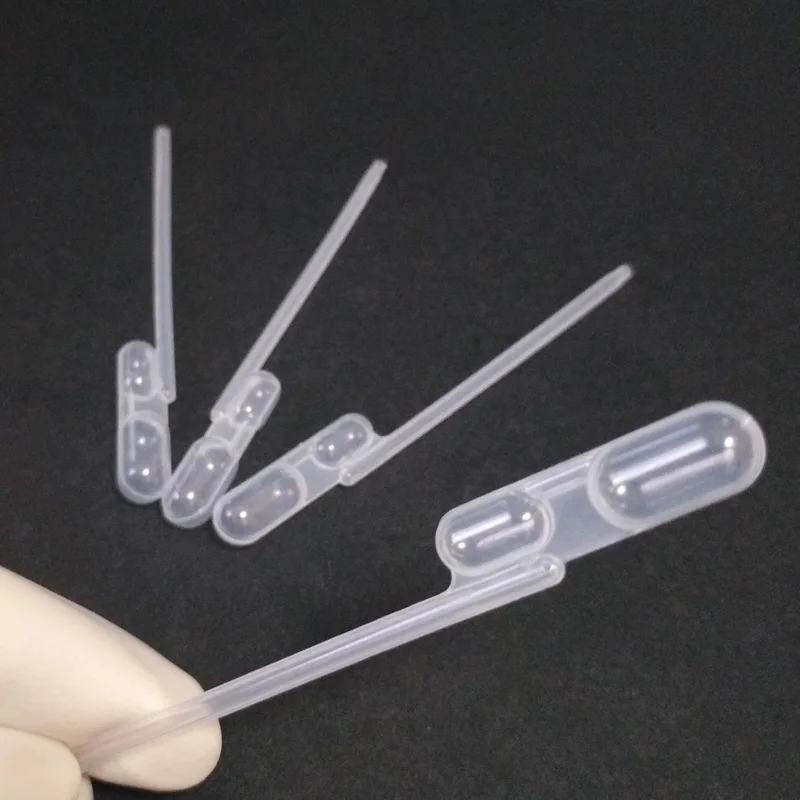 Exact Volume Plastic Transfer Pipettes Double Bulb Pipette 200 u l for Laboratory