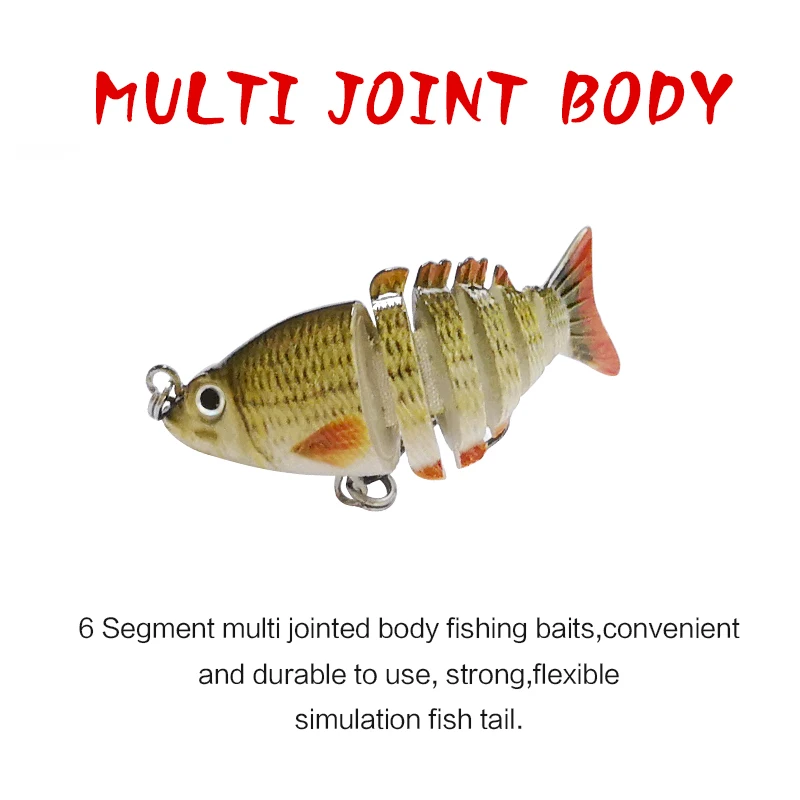 Top Right  MJ203 2.5g 5cm Multi Jointed Swimbait 6 Segments Trout Bionic Lifelike Jointed Bait Wobblers Fishing Lure