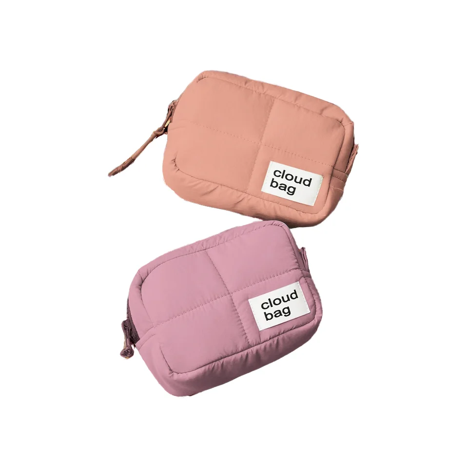 Hot Selling Travel Large Capacity Pouch Zipper Custom Logo Makeup Bag Skincare Storage Soft Case Puffer Quilted Cosmetic Bag