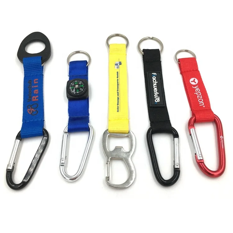 
Wholesale Short Custom Climbing Aluminium Bottle Opener Carabiner Keychain Strap 