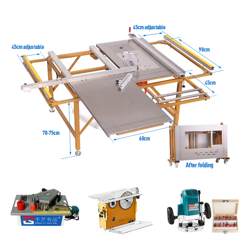 Multifunction Table Saw for Woodworking WJ-100 Wood Cutting Sliding Table Panel Saw Machine Machine for Furniture