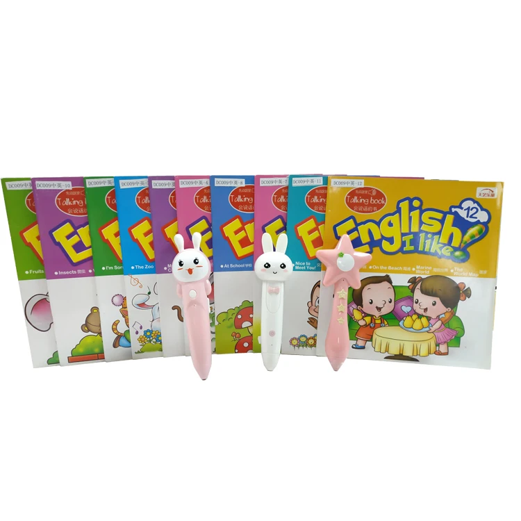 Kids talking pen preshcool talking pen with books for learning languages