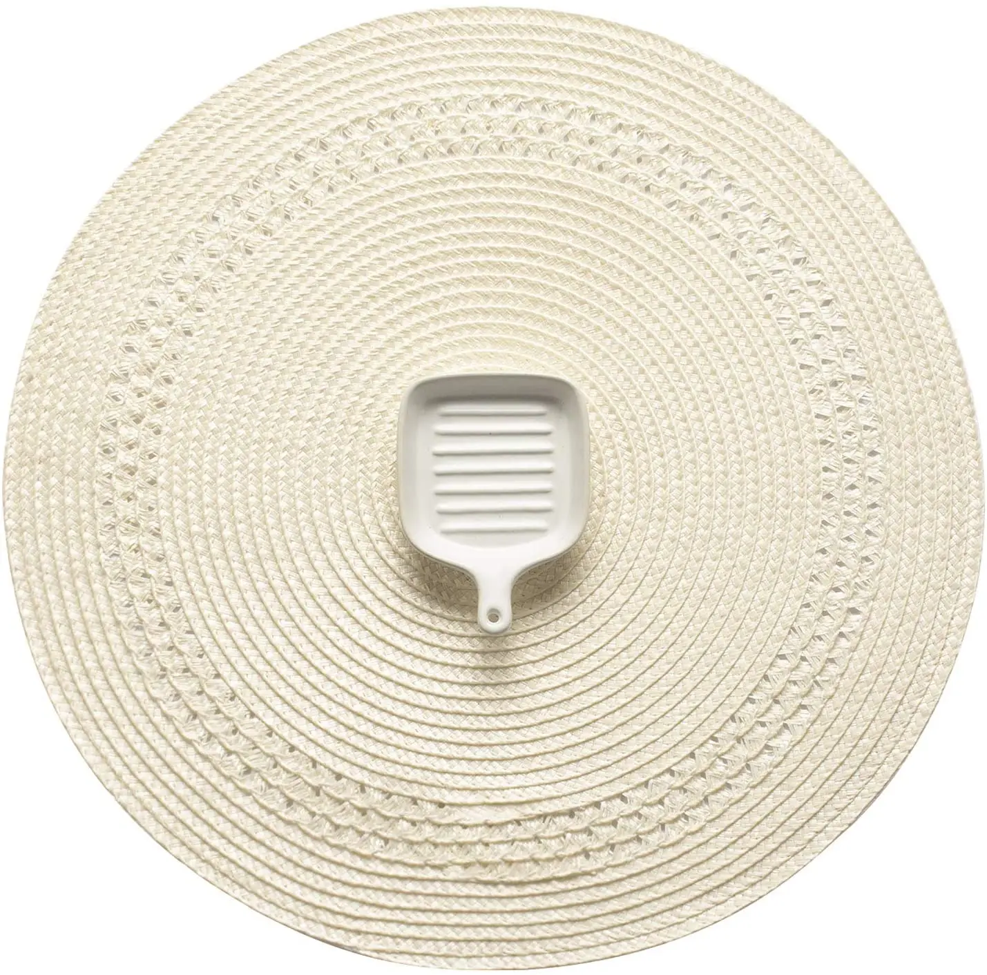 Tabletex Round Braided Placemats 15 Inch Round Table Mats for Dining Tables Polypropylene Woven Heat Resistant Place mats Set