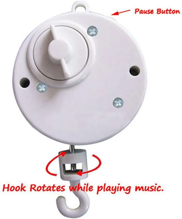 Baby Rotary Mobile Crib Bed Bell Toy Windup Clockwork Movement Music Box