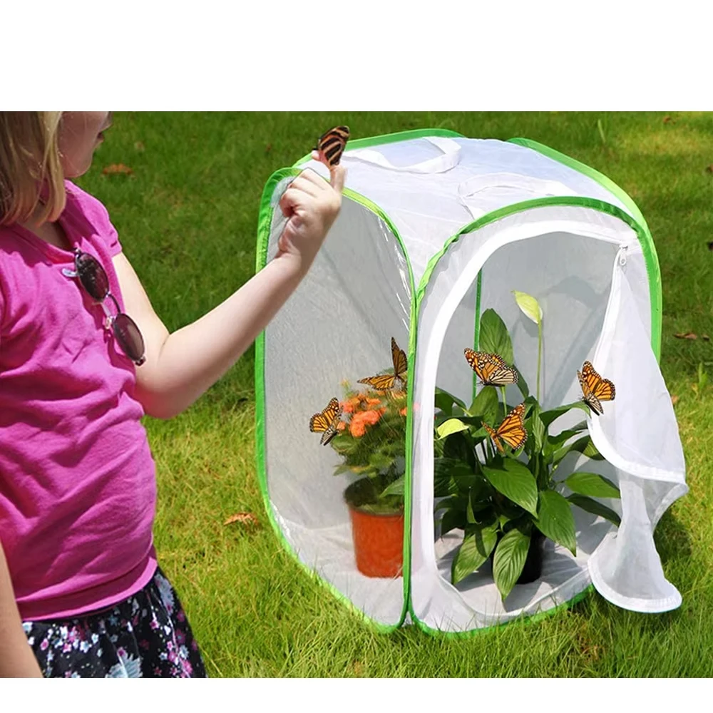 Joysing Various Sizes of Garden Pop-Up Insect and Butterfly Mantis Habitat Mesh Cage Portable Nursery Box