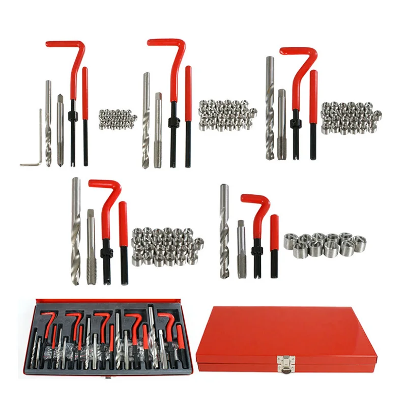 131pc Thread Repair threaded drill bits Kit Set Auto Car Tool Helical Coil Set