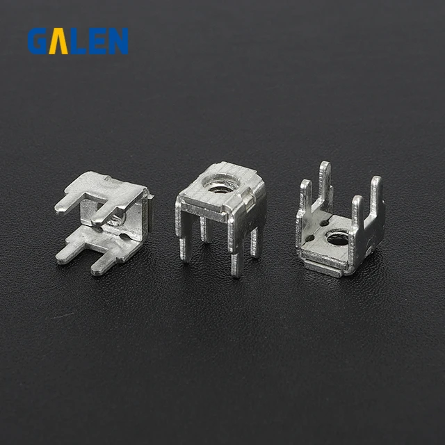 Pcb-11 Welding tab terminal M4 pure copper tinned soldering terminal four pin pcb screw terminal