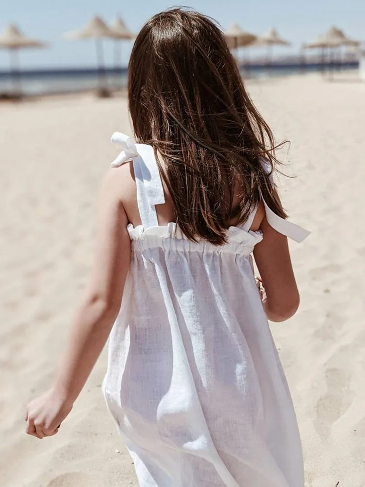 2024 Baby Girl Clothes Girls Dresses 1-16 Years Wholesale Clothing For Kids Dress Linen Dress Baby