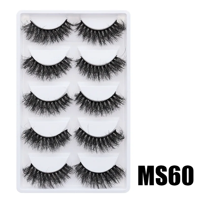 Natural Lashes Wispy Flared 5 Pairs Eyelashes False Eye Lashes Soft Fluffy Lashes