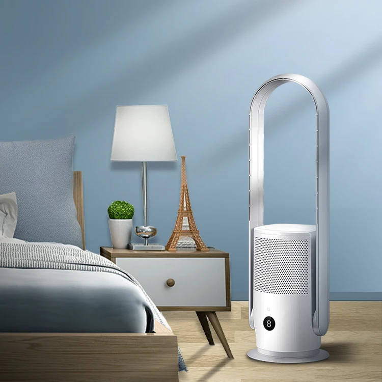 Factory Wholesale ABS Air Purifier Bladeless Fan 9 Speed Timer Tuya Control Household Tower Fan