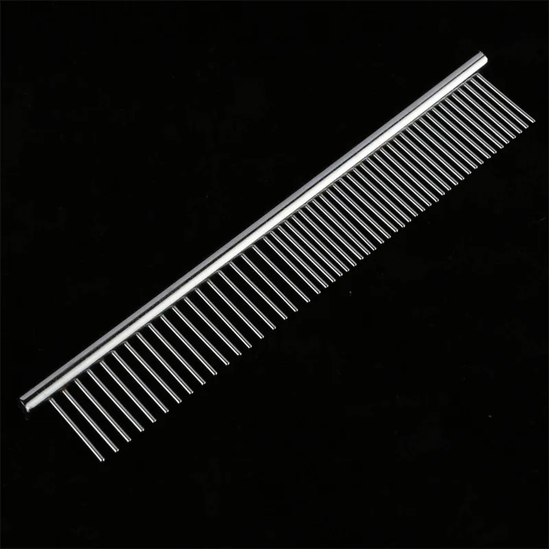 Pet Stainless Steel Density Row Comb Sparse Dense Teeth Paint Plating Colorful Rose Red For Small Medium Large Cats And Dogs