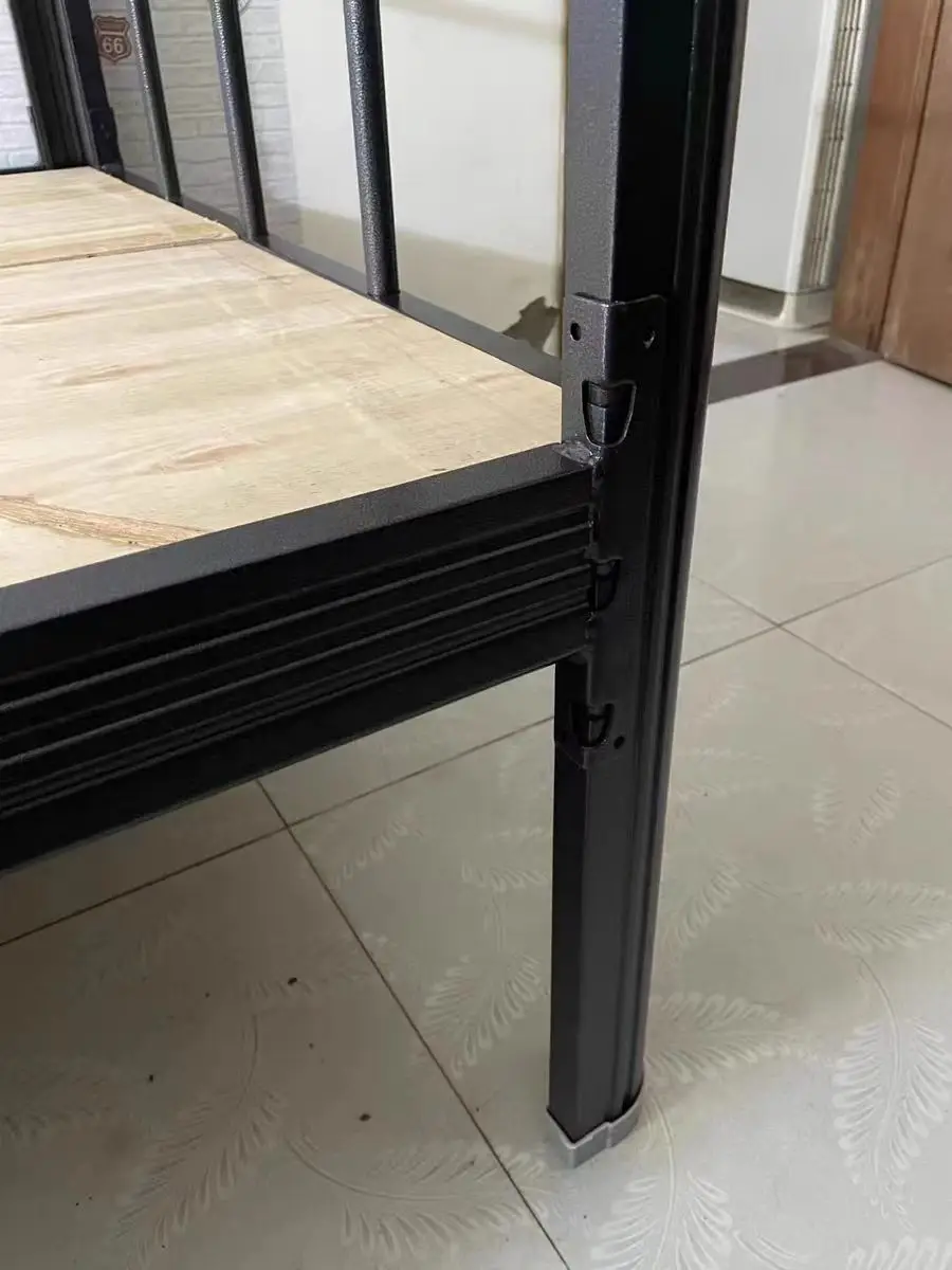Super quality Steel Single bed Strong heavy duty bed frame with wooden board Metal bed for adults