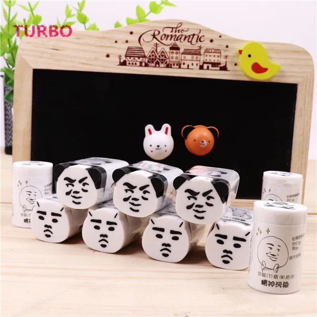 cute korean Promotional funny design school office supplies products Logo printed customised cartoon shape eraser stationery