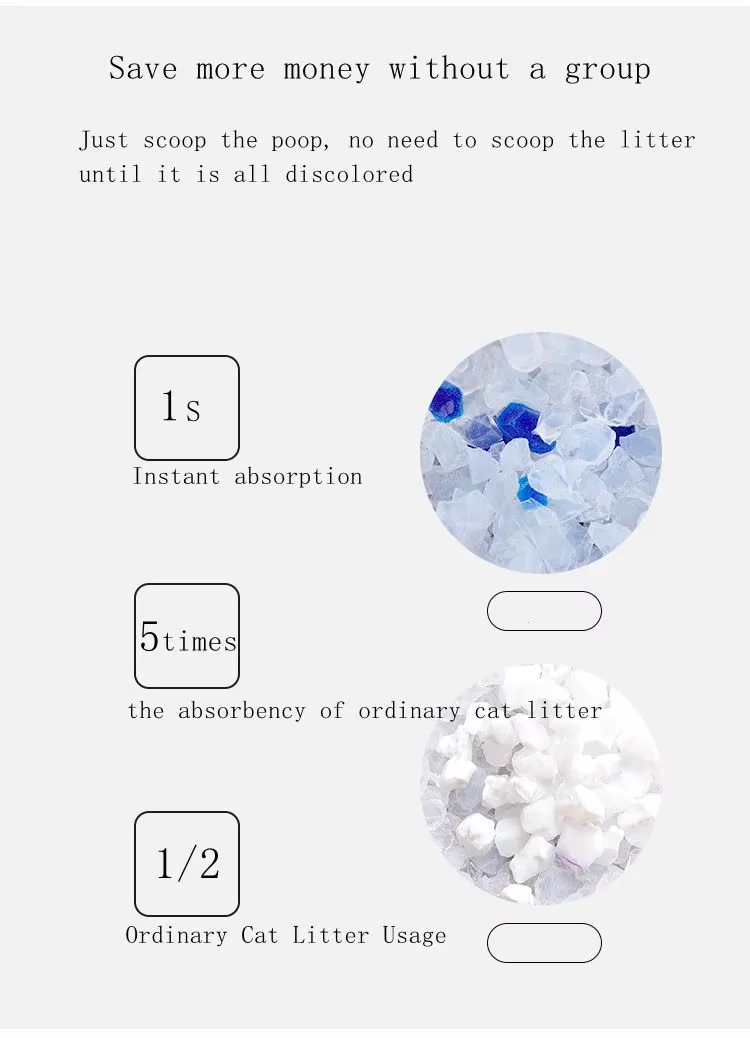Wholesale customization OEM No dust crystal silica gel cat litter factory supply silicone cat litter