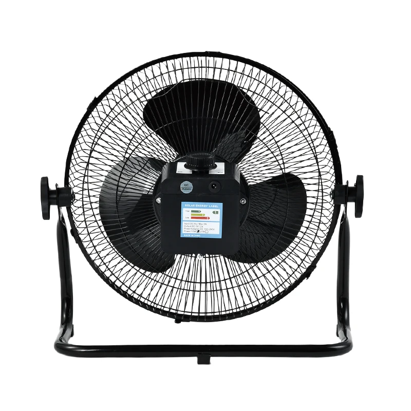 High Quality 15w Portable Electric Fan Energy Solar Power Battery Rechargeable Camping Fan